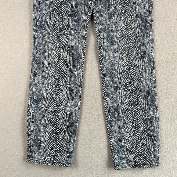 Tory Burch Blue Snake Skin Print Skinny Straight Leg Mid Rise Womens Jeans‎ 29 - Picture 3 of 16